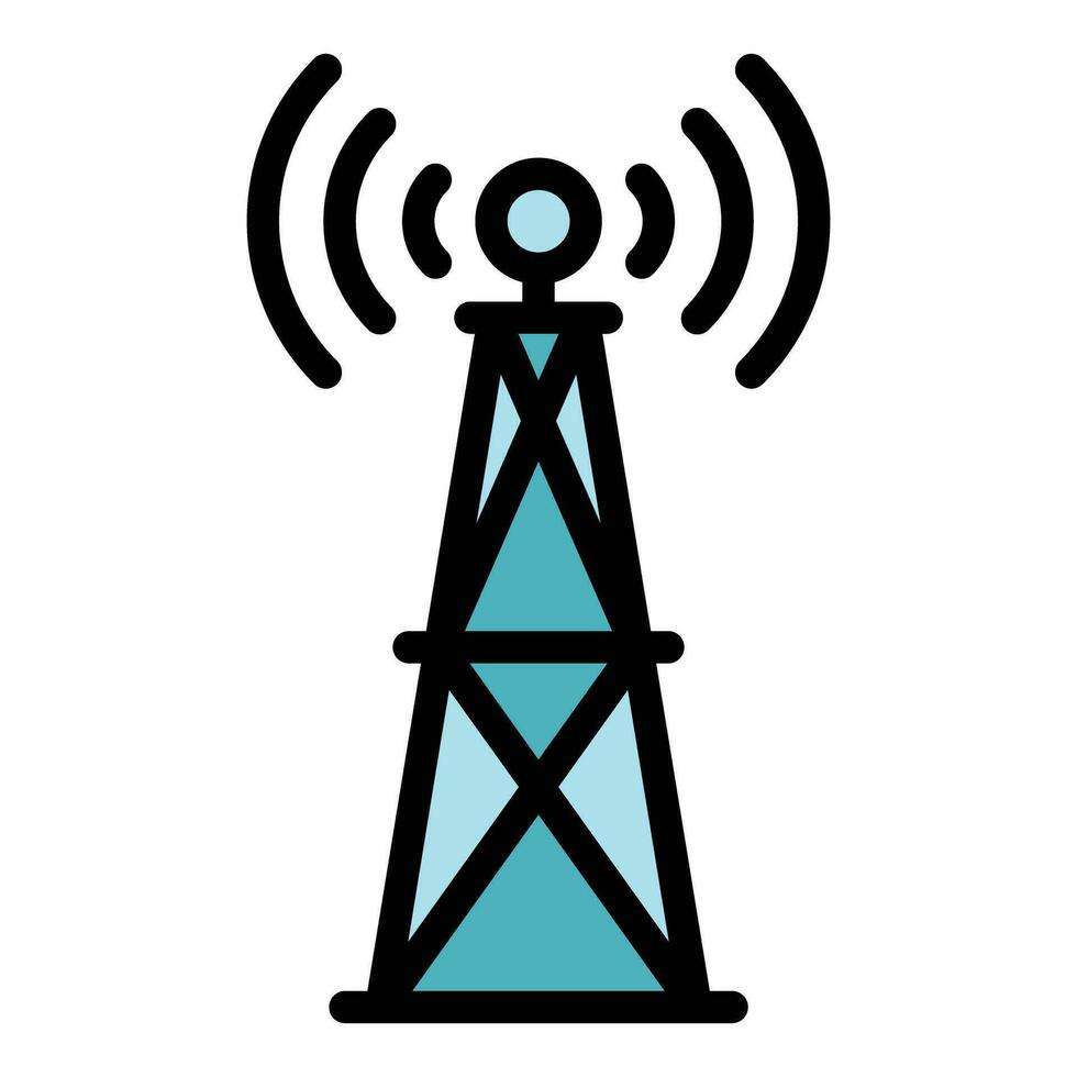 televisão rádio torre ícone vetor plano