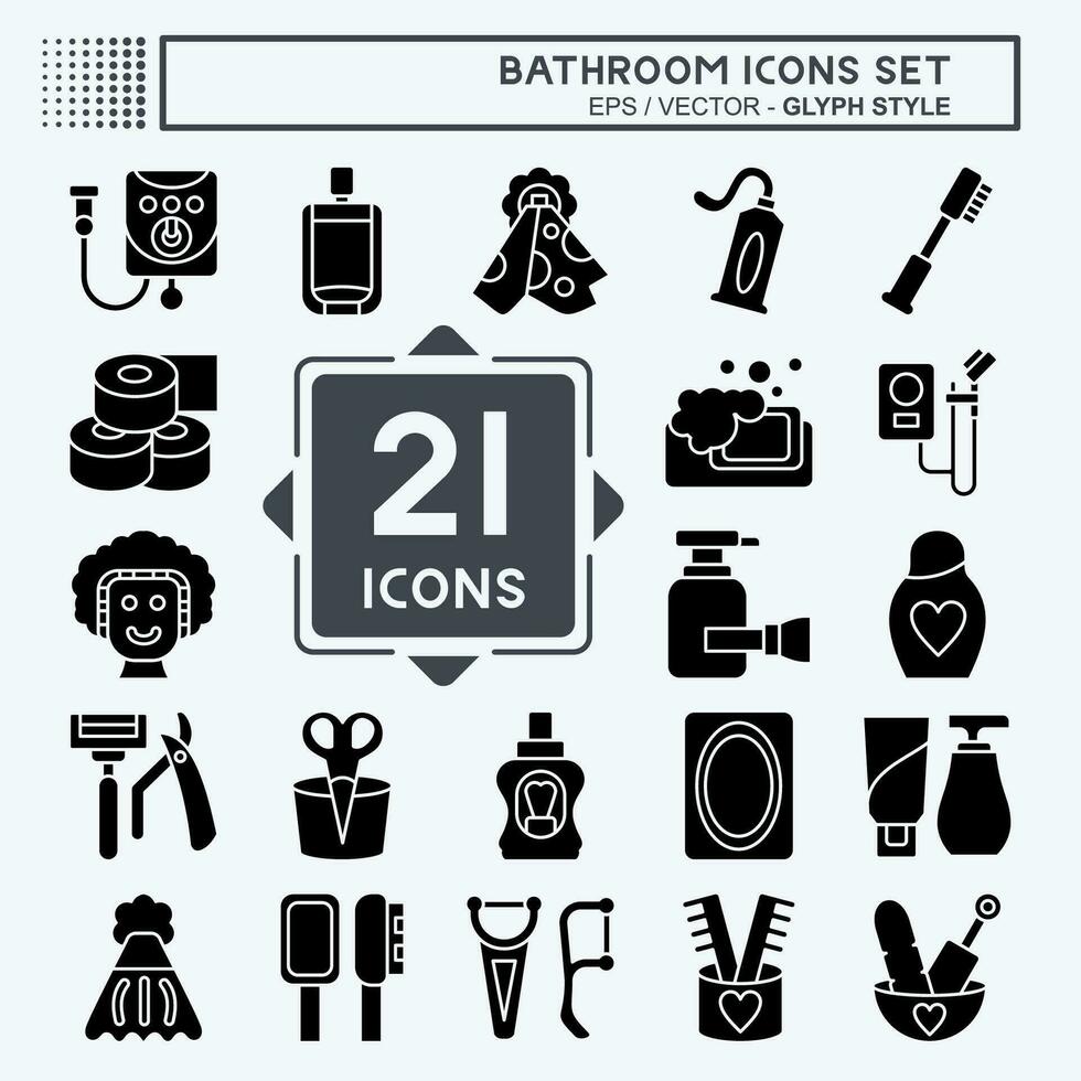 ícone conjunto banheiro. relacionado para clínica símbolo. glifo estilo. simples Projeto editável. simples ilustração vetor