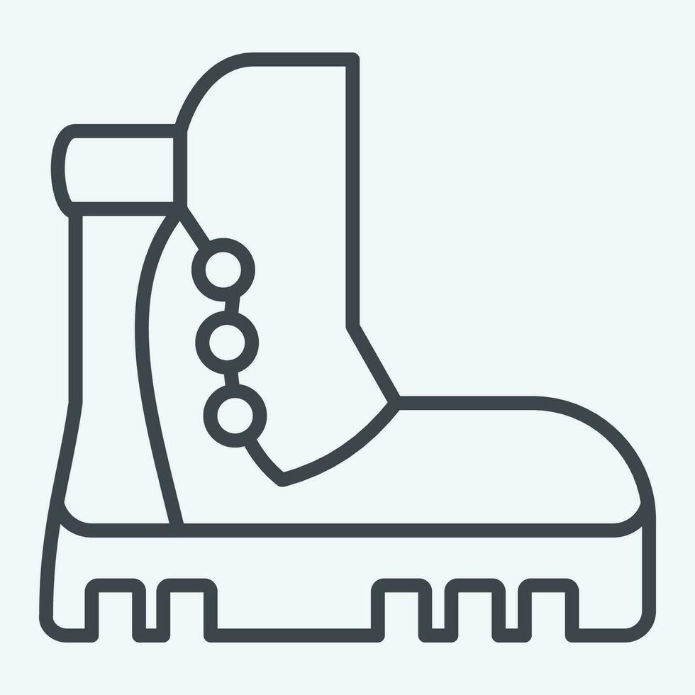 ícone botas. relacionado para acampamento símbolo. linha estilo. simples Projeto editável. simples ilustração vetor