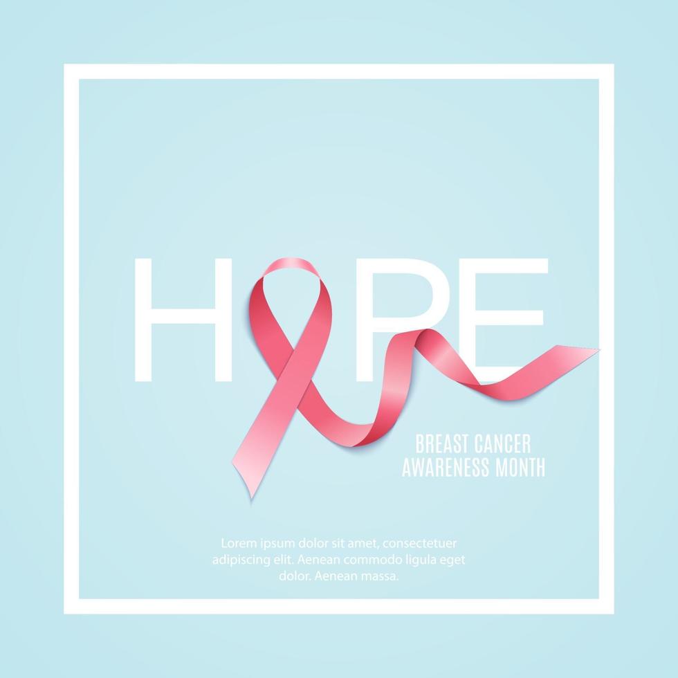 ilustração em vetor fundo fita rosa mês de conscientização do câncer de mama