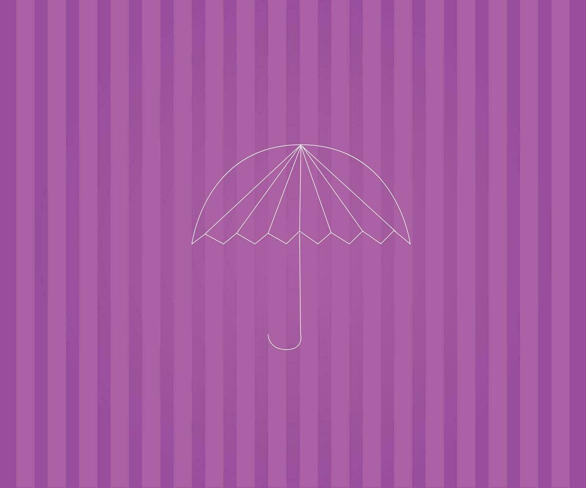 Rosa linhas em roxa fundo com a guarda-chuva objeto vetor
