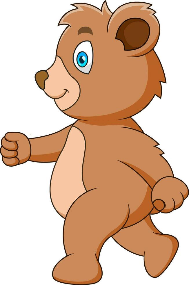 fofa Urso mascote desenho animado é corrida vetor