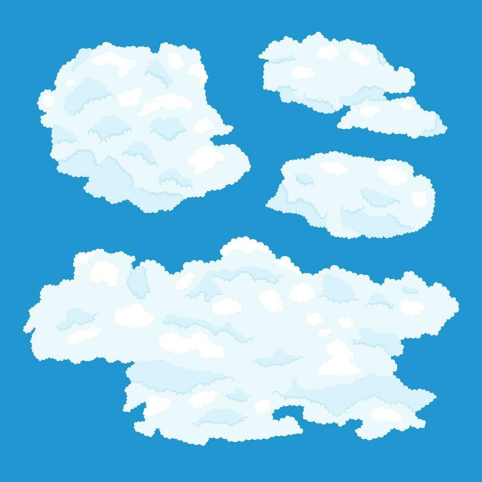 nuvens plano ilustração vetor