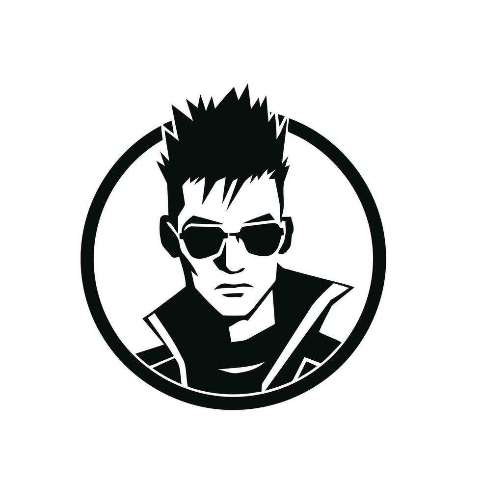cyberpunk personagem ícone, uma dinâmico mistura do tecnologia e estilo. vetor