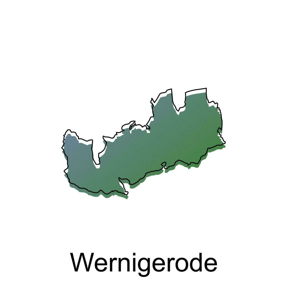 Alto detalhado vetor mapa do Wenigerode moderno contorno, logotipo vetor Projeto. abstrato, desenhos conceito, logotipo, logótipo elemento para modelo.