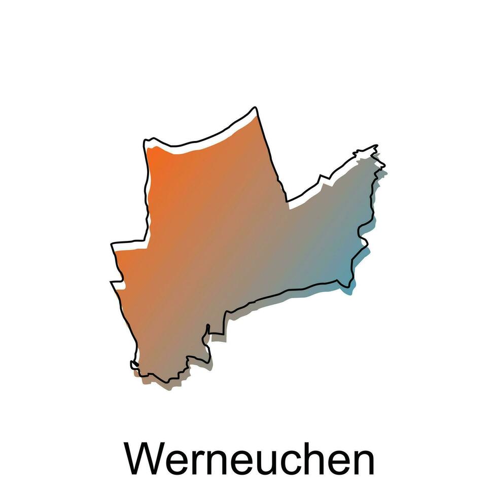 mapa do Werneuchen cidade moderno colorida projeto, ilustração vetor Projeto modelo