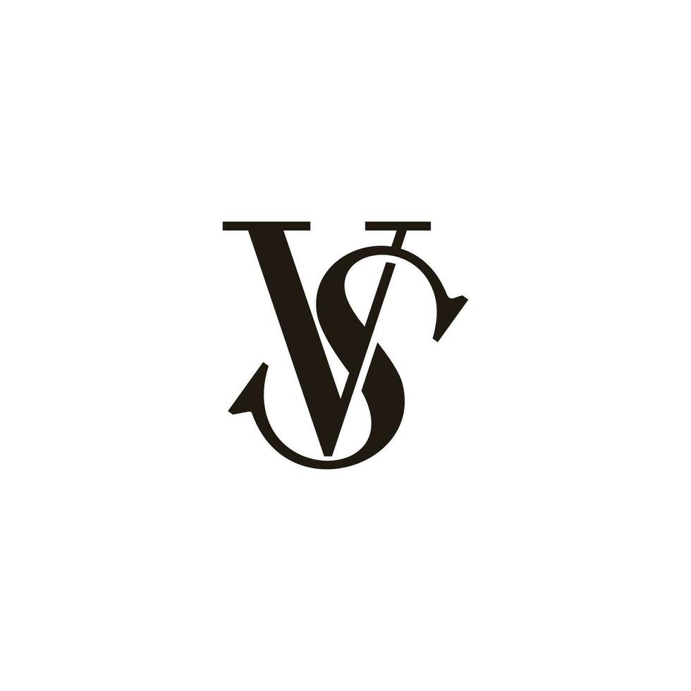 carta vs ligado sobreposição logotipo vetor