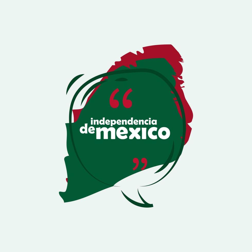 Viva México independência dia texto caixa ou bandeira vetor