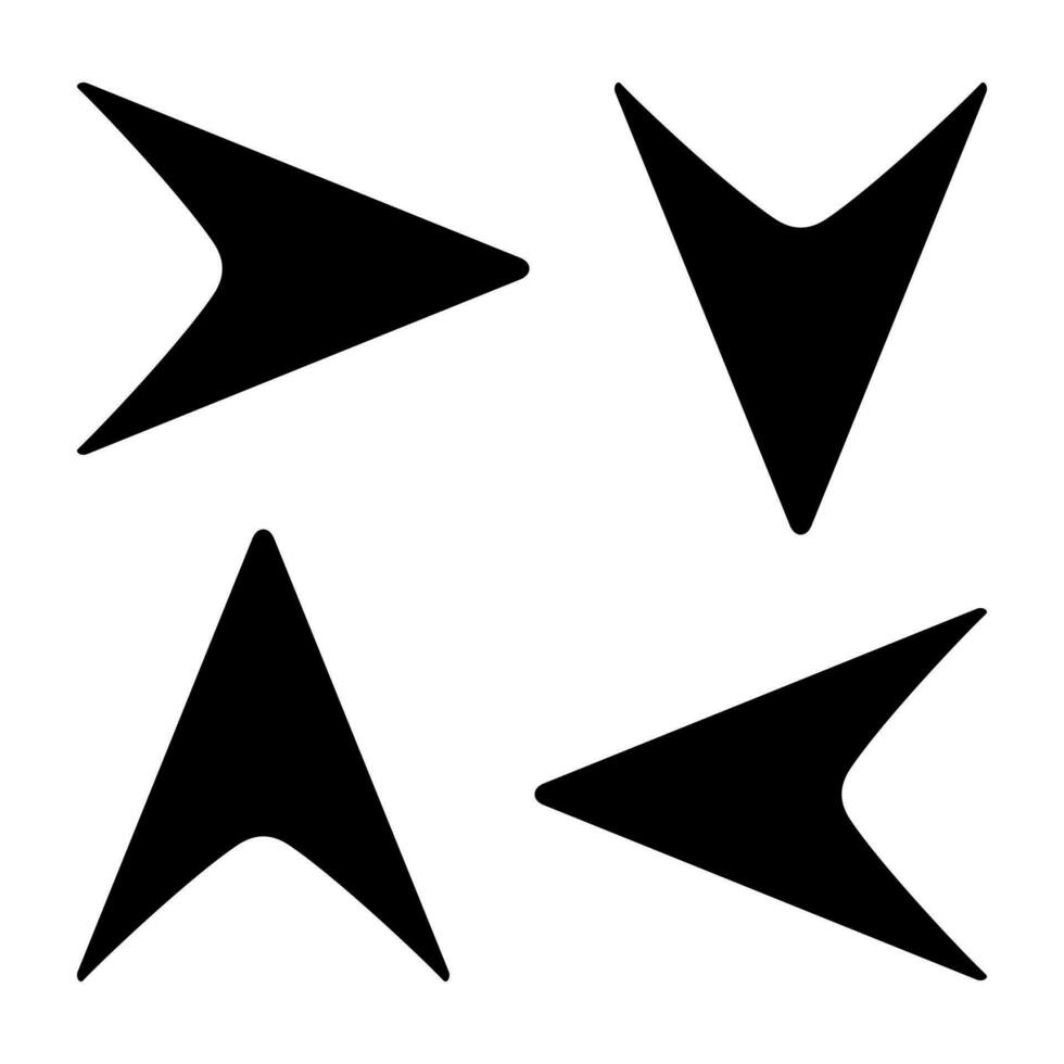 Setas; flechas conjunto do Preto plano ícones, símbolos, sinais. seta ícone. vetor Setas; flechas para rede Projeto