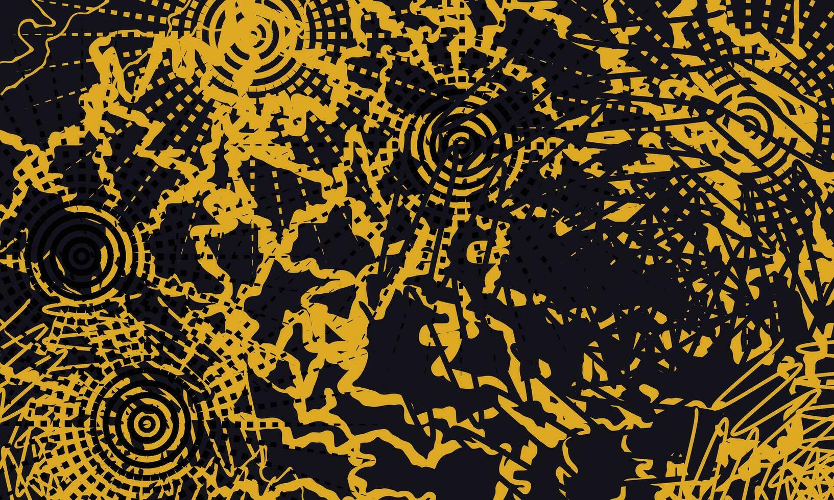 abstrato sujo amarelo e Preto grunge textura fundo com meio-tom estilo, vetor grunge fundo Preto e amarelo cor