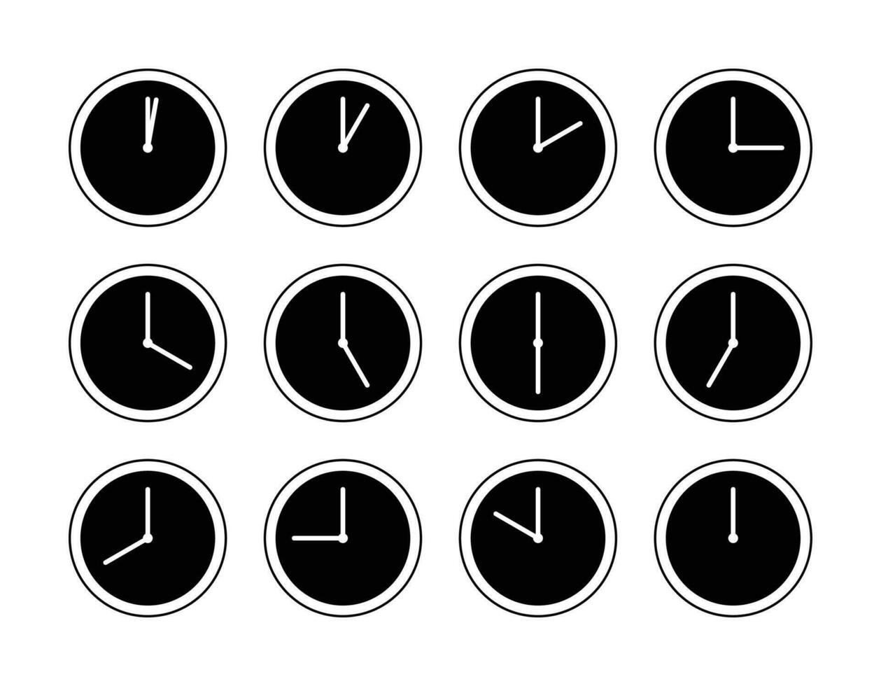 relógio ícone definir, cronograma agenda símbolo. vetor na moda Projeto para aplicativo, rede, folheto, folheto.