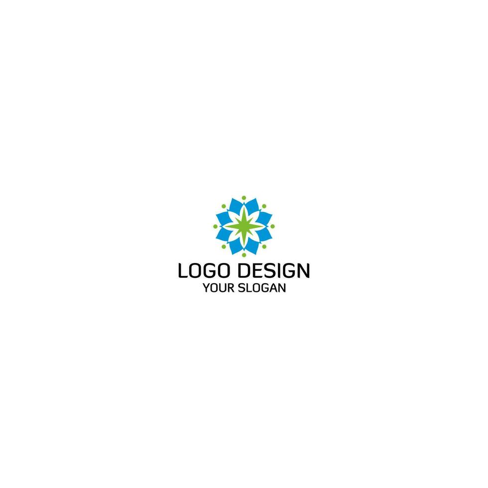 lótus bússola logotipo Projeto vetor