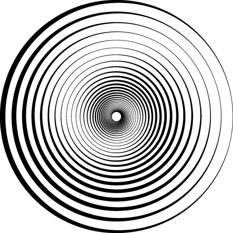 abstrato geométrico espiral, ondulações circular, concêntrico linhas hidromassagem redemoinho efeito vetor