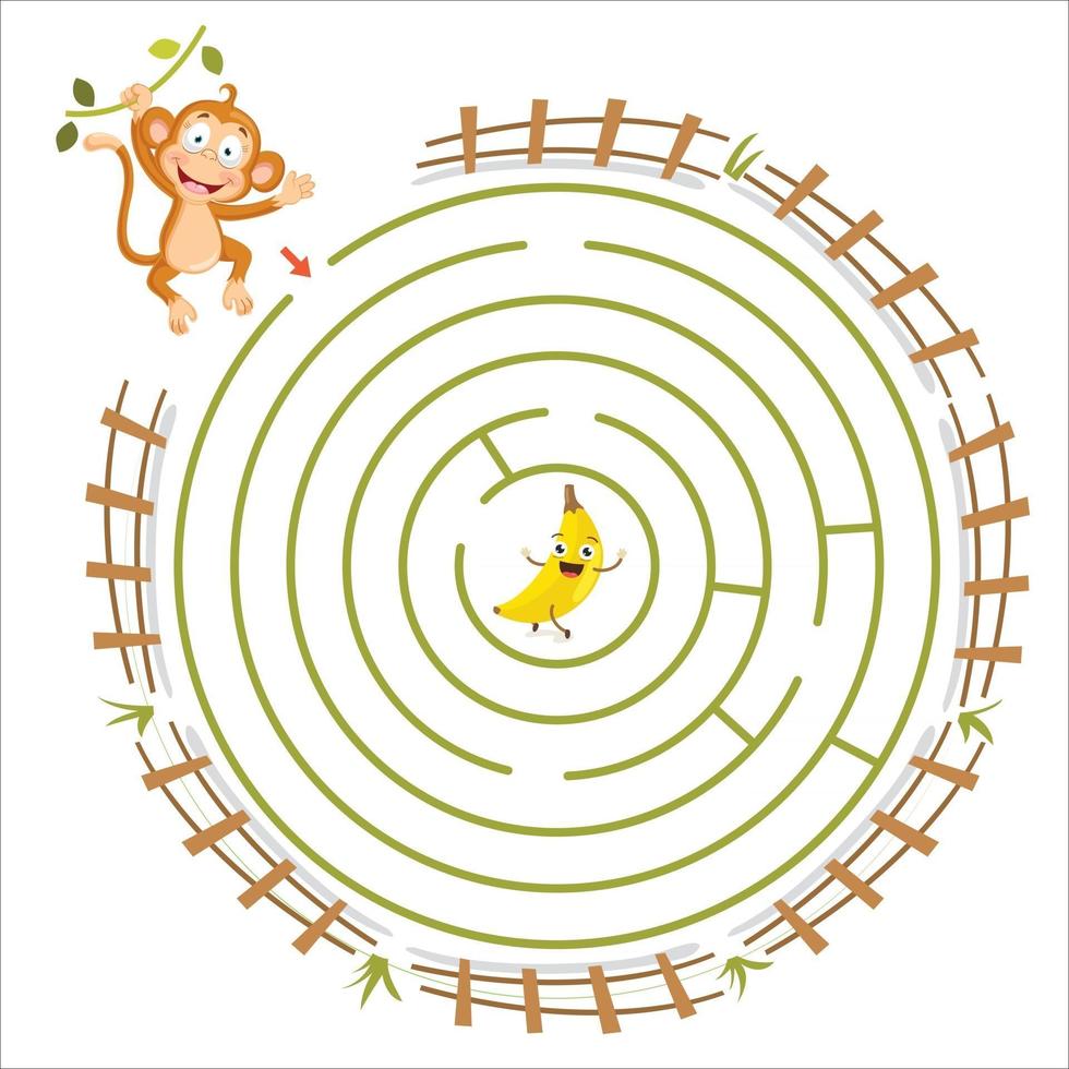 ilustração de labirinto para crianças vetor