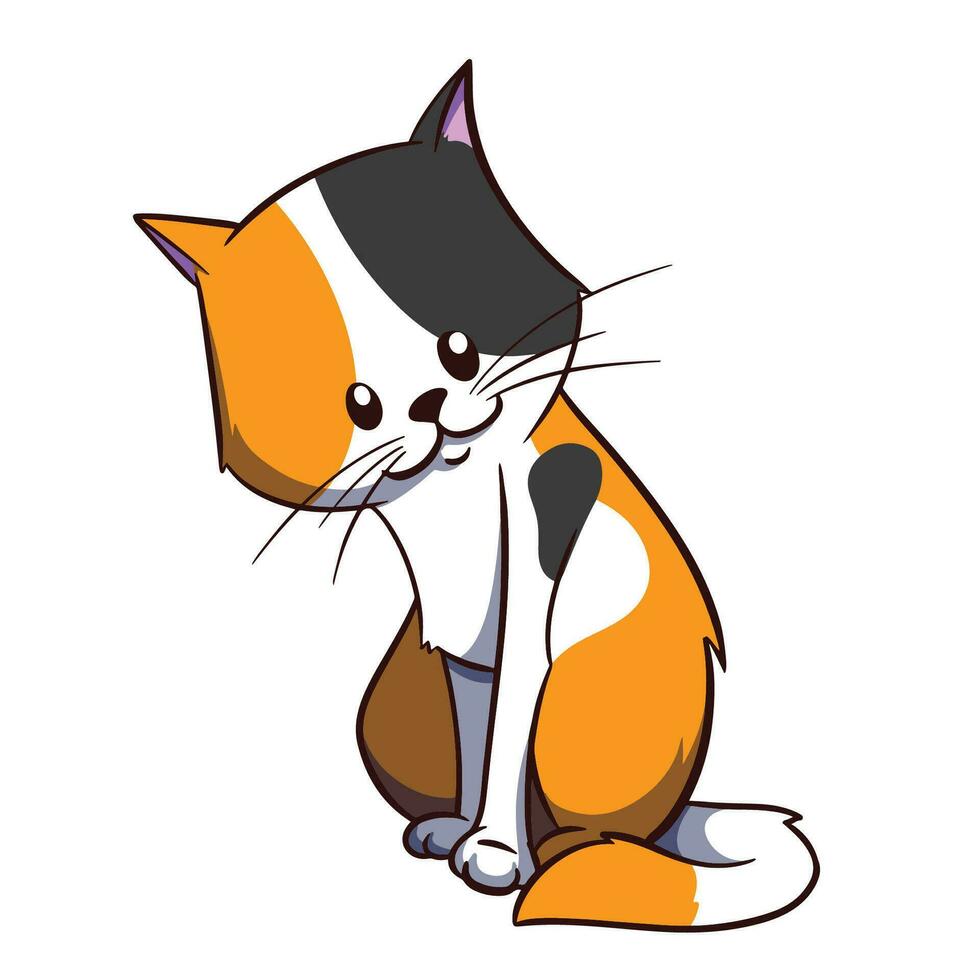 ilustração de gato de desenho animado vetor