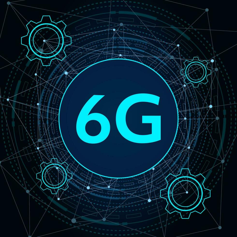 conceito de tecnologia de rede móvel 6g, telecomunicações de nova geração, internet móvel de alta velocidade, vetor