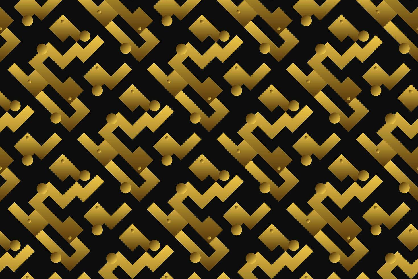 abstrato geométrico padronizar com linhas, losangos uma desatado vetor fundo. Preto e ouro textura