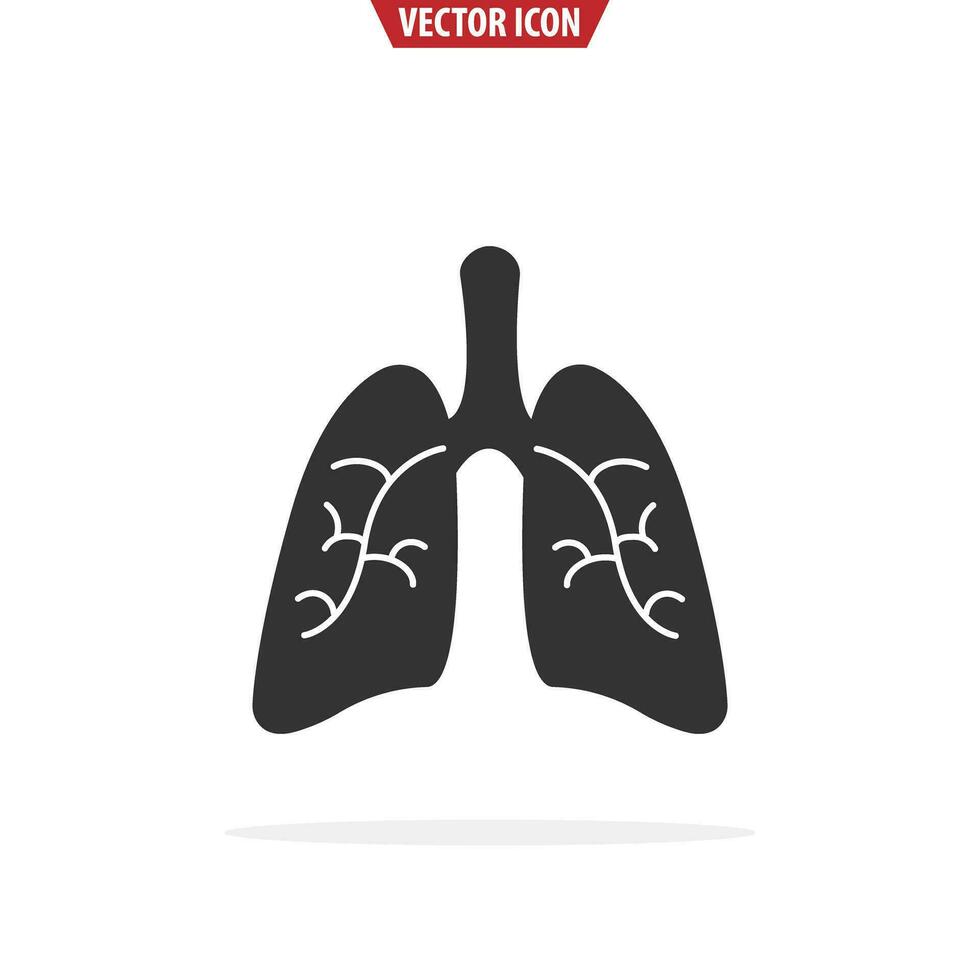 pulmões plano ícone. isolado vetor ilustração.