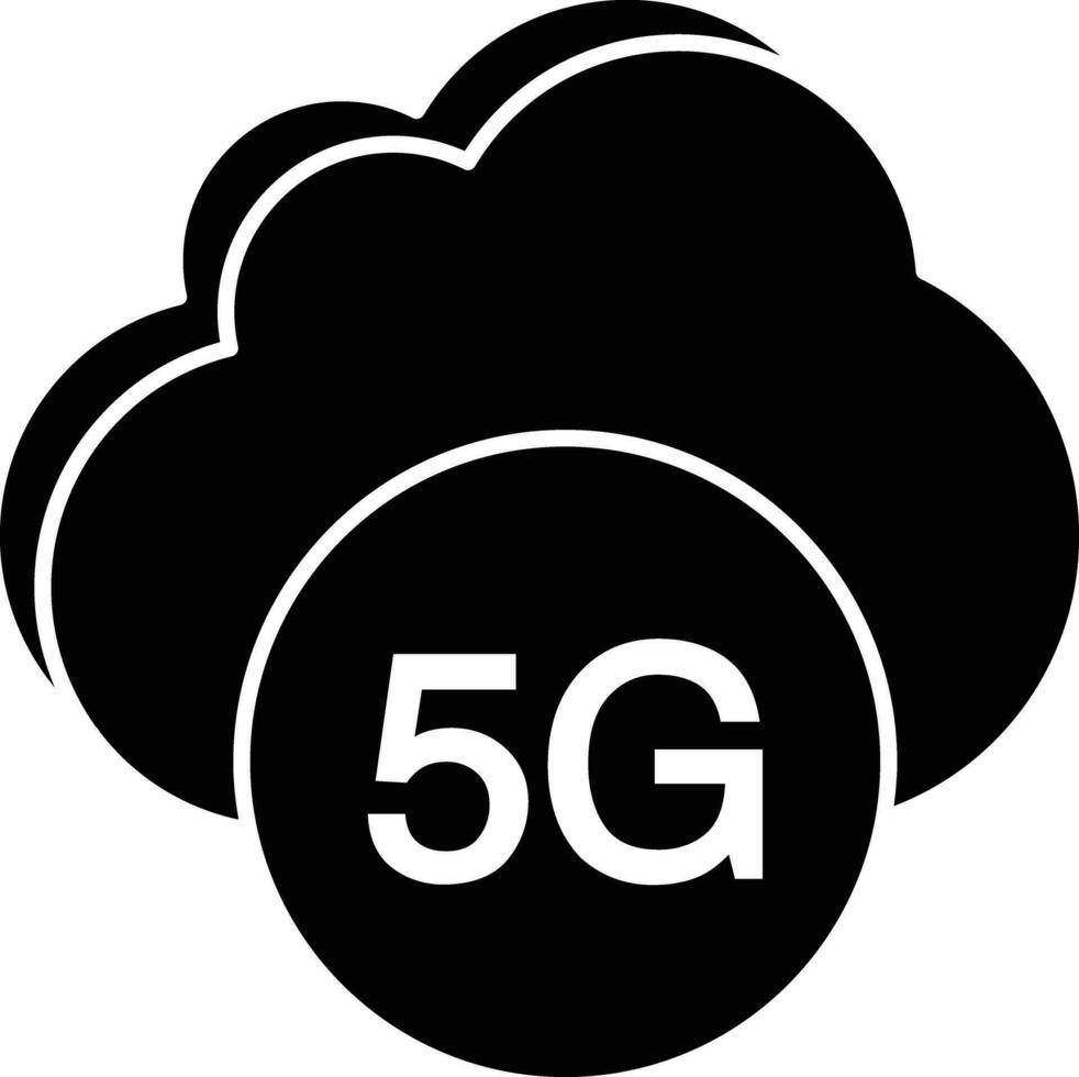 nuvem 5g rede glifo ícones Projeto estilo vetor