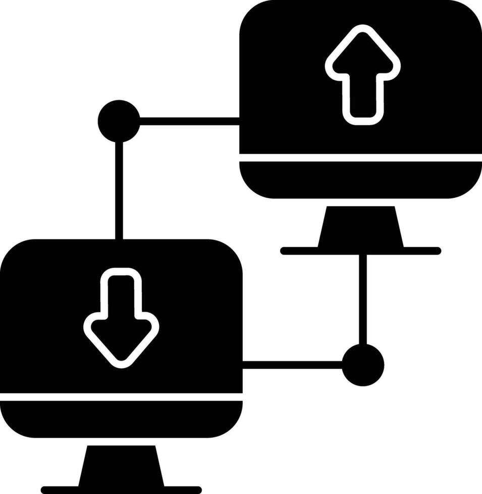 conectado dispositivo glifo ícones Projeto estilo vetor