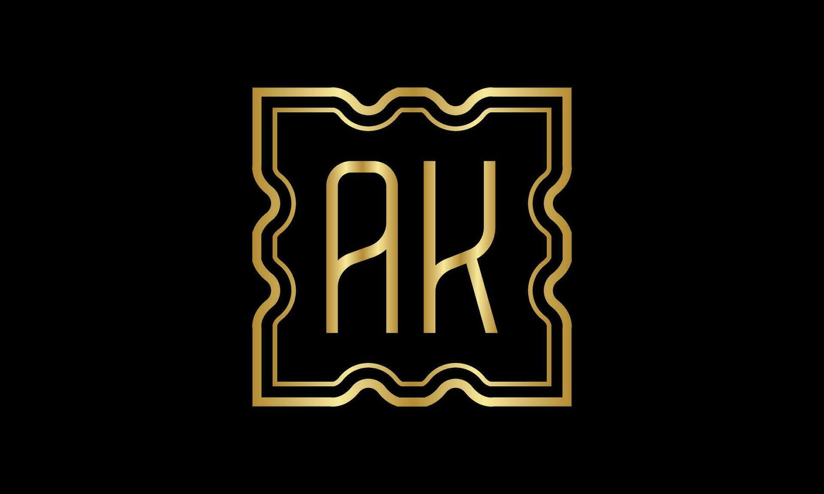 carta ak logotipo Projeto. ak logotipo Projeto em dentro a quadrado. vetor