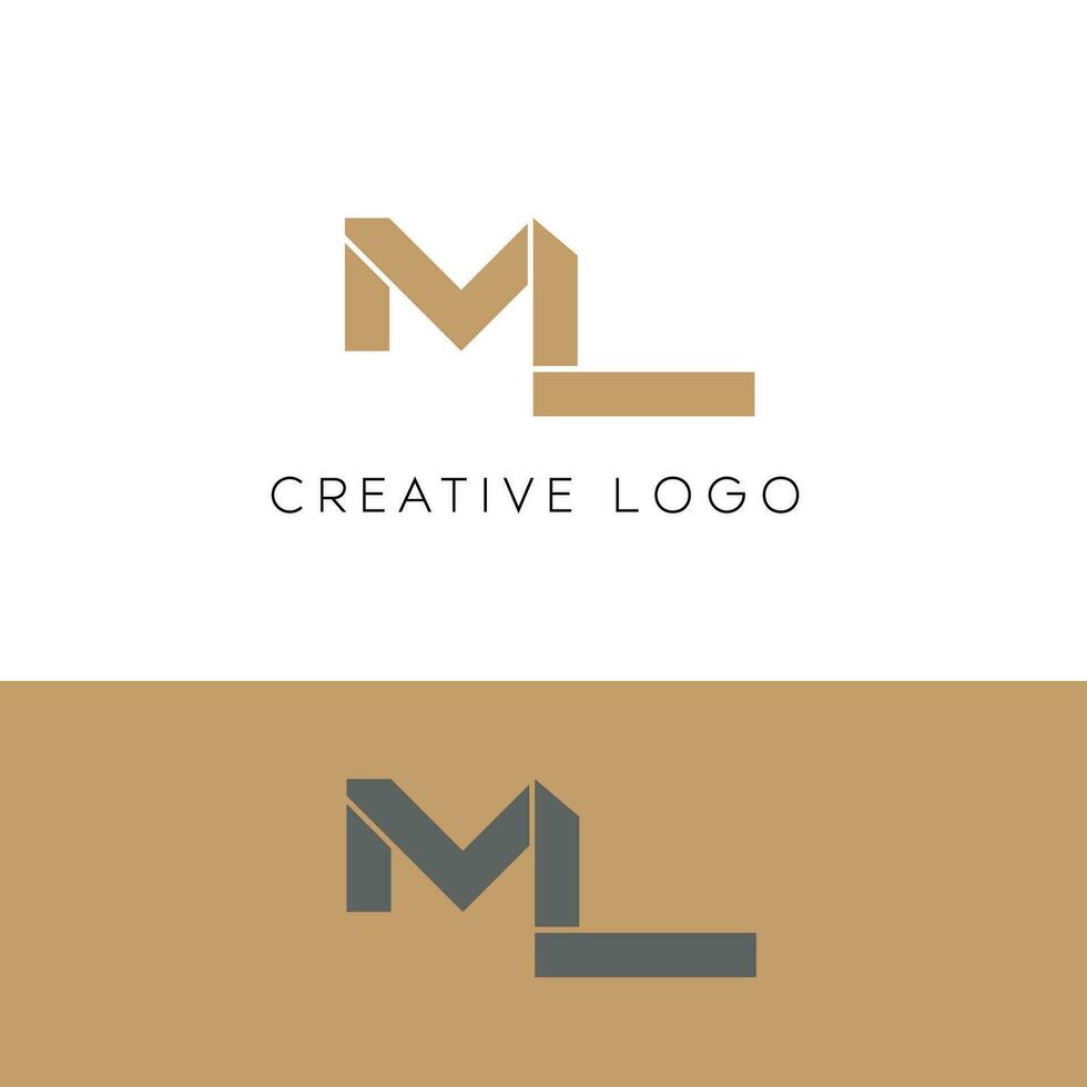 ml inicial carta logotipo vetor
