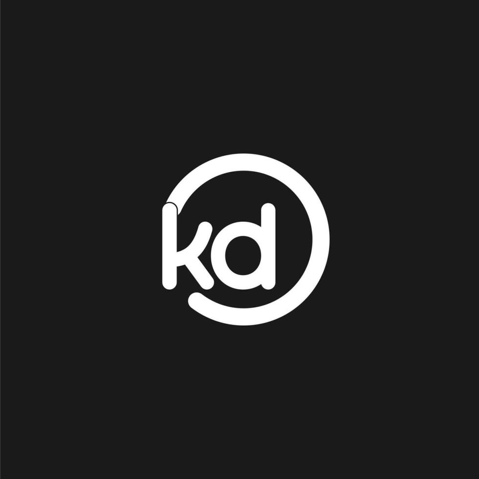 iniciais kd logotipo monograma com simples círculos linhas vetor