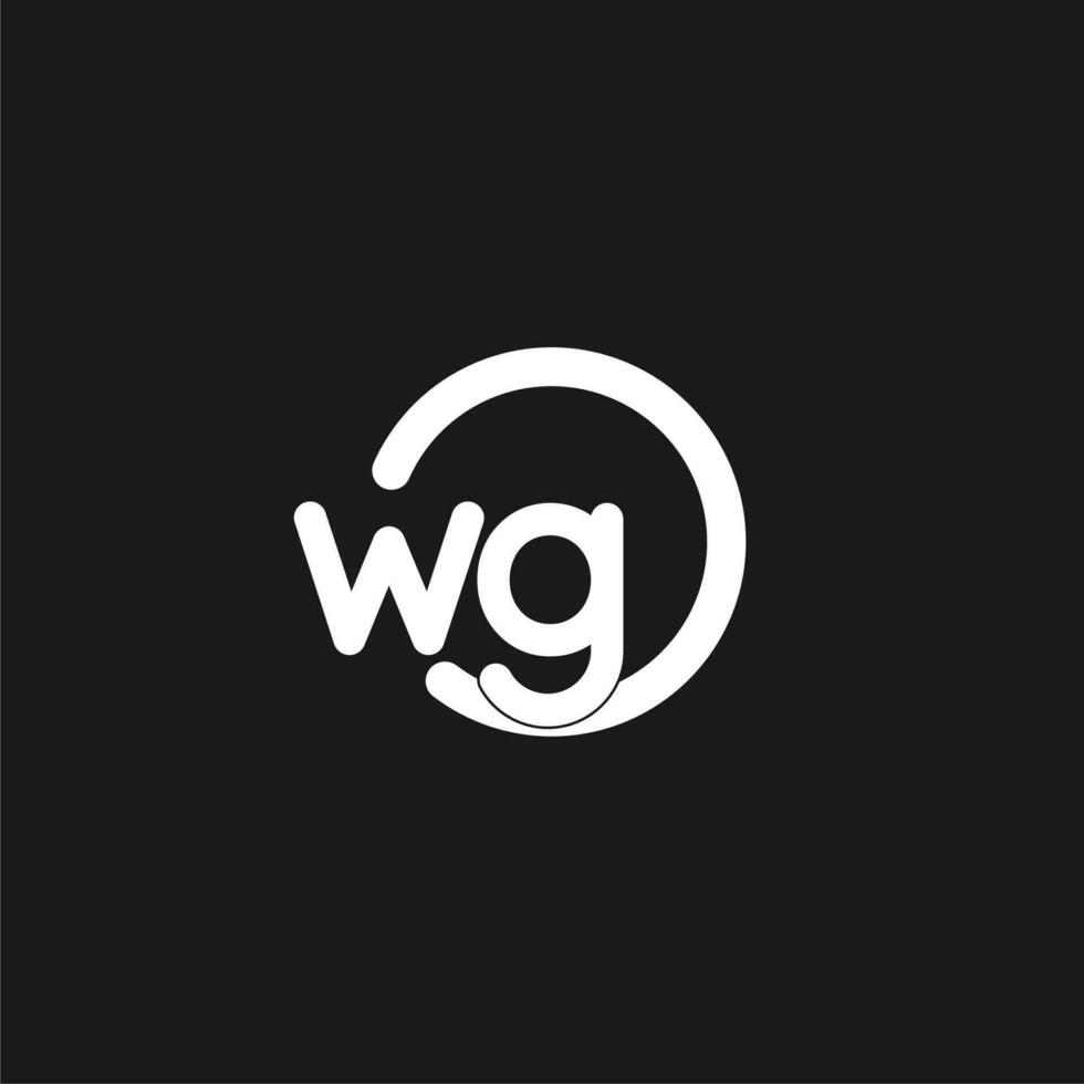 iniciais wg logotipo monograma com simples círculos linhas vetor