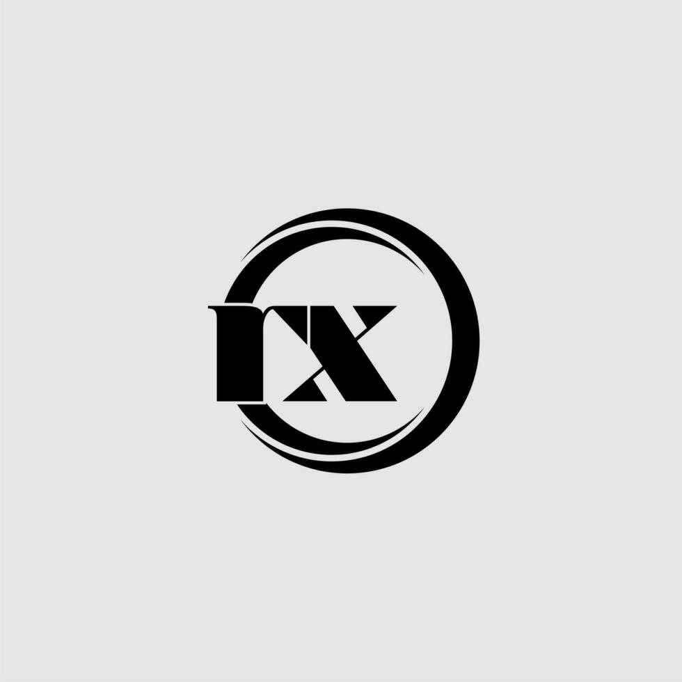 cartas rx simples círculo ligado linha logotipo vetor