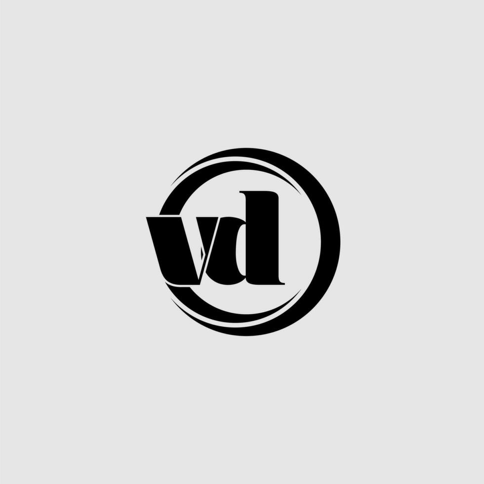 cartas vd simples círculo ligado linha logotipo vetor