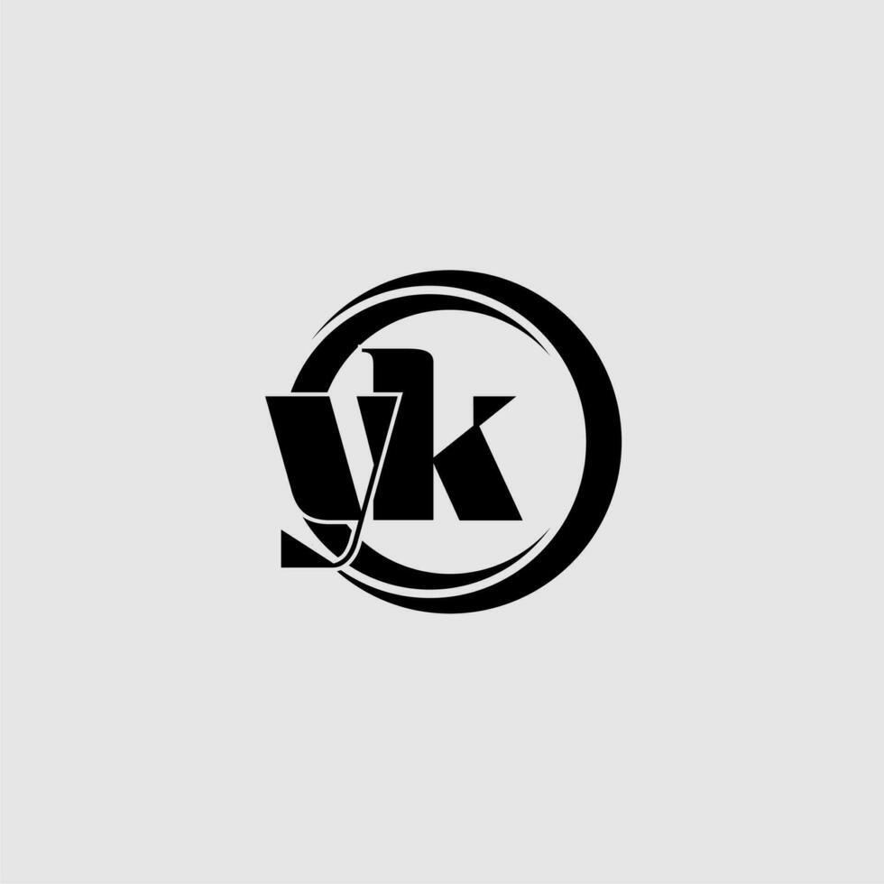 cartas yk simples círculo ligado linha logotipo vetor