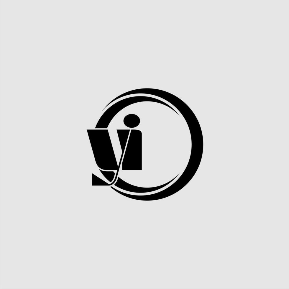cartas sim simples círculo ligado linha logotipo vetor