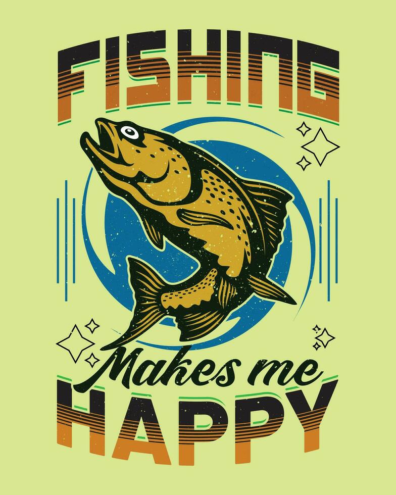 design de camiseta de pesca vetor