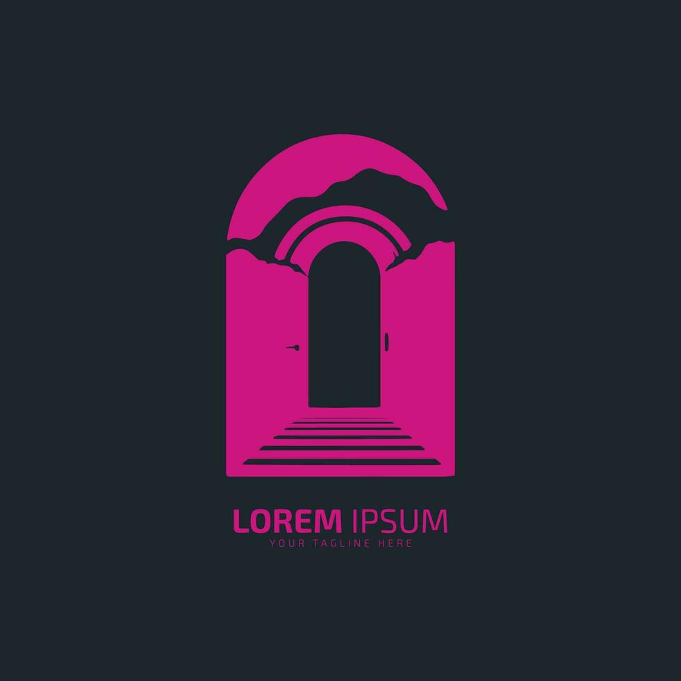 luxo porta casa logotipo modelo vetor ícone