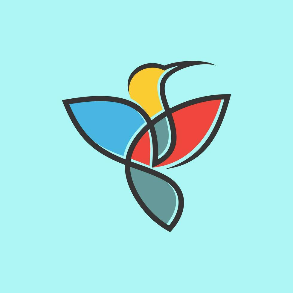 modelo de vetor de design de logotipo de beija-flor