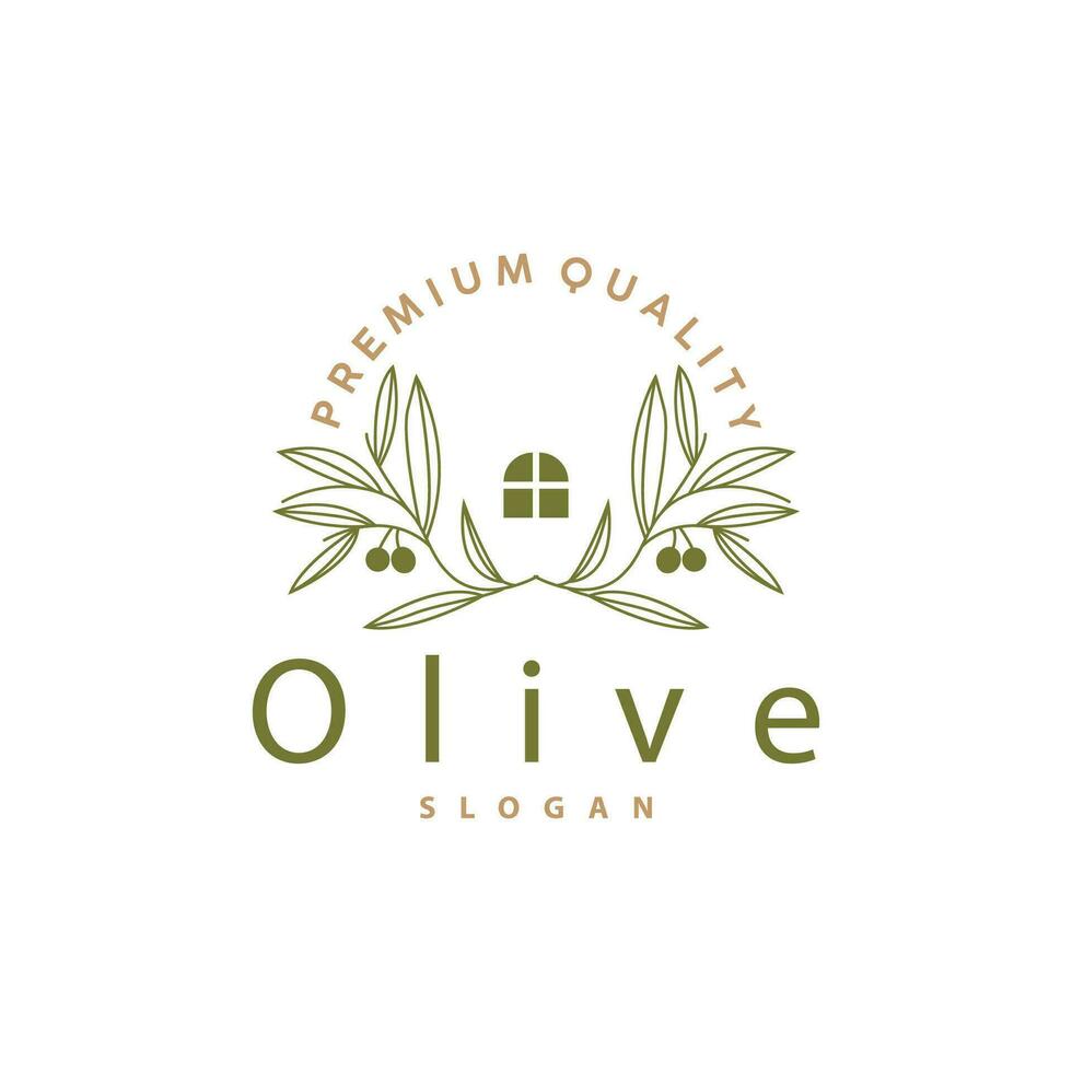 Oliva óleo logotipo Prêmio Projeto fresco plantar jardim simples minimalista modelo símbolo ilustração vetor