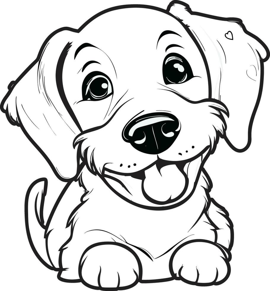 esboço de desenho de cachorro para colorir 7797382 Vetor no Vecteezy