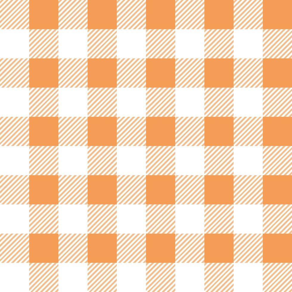 tecido de algodão desatado padronizar com laranja e branco cor, tabuleiro de damas fundo, quadrado, toalha de mesa, vetor ilustração.