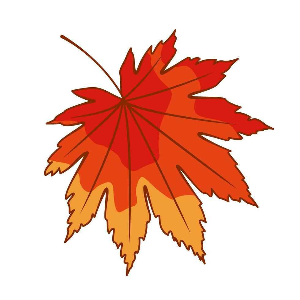 uma caído outono folha. a conceito do outono. vetor desenho animado ilustração