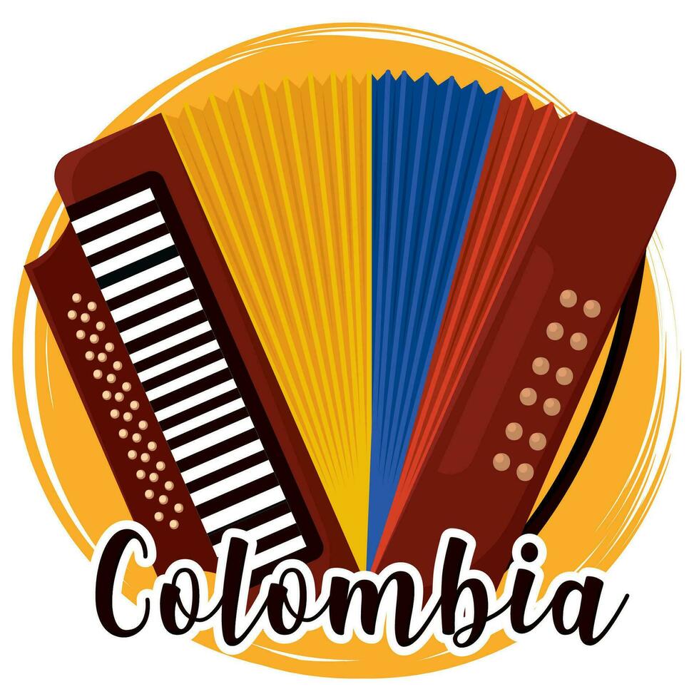 isolado acordeão musical instrumento Colômbia vetor