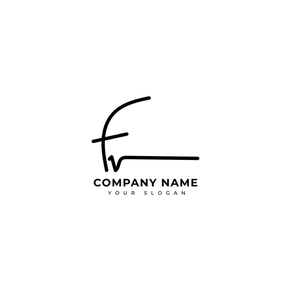 fv inicial assinatura logotipo vetor Projeto
