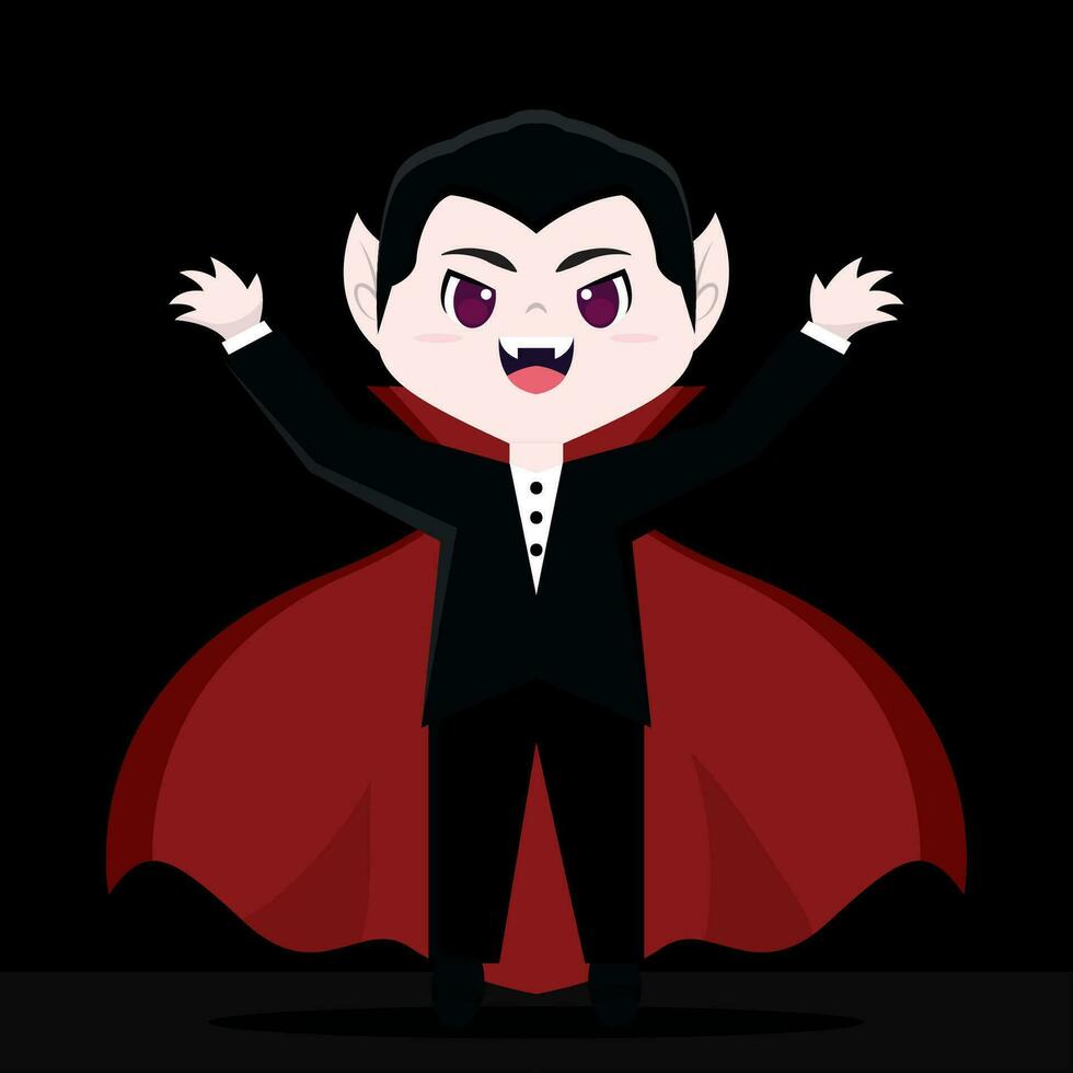 isolado fofa vampiro personagem feliz dia das Bruxas vetor