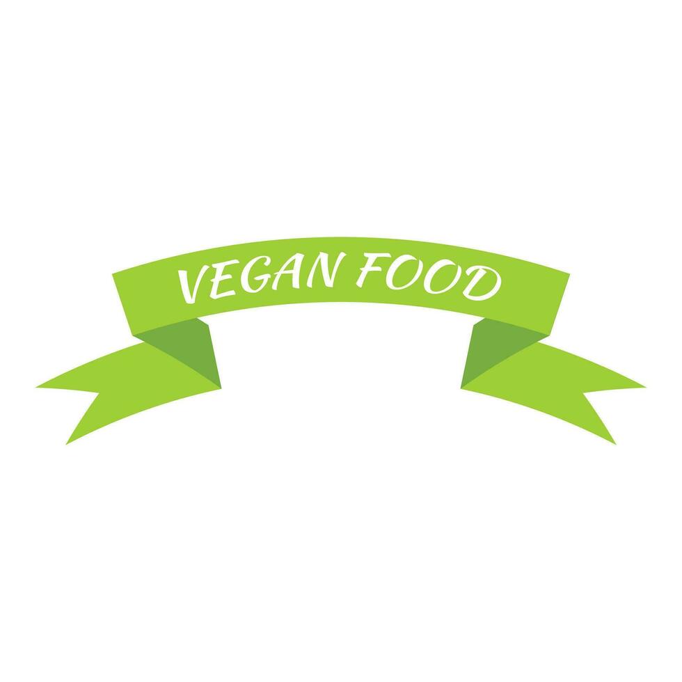 vegano Comida adesivo, rótulo, crachá e logotipo. ecologia ícone. logotipo modelo para vegano produtos. vetor ilustração isolado em branco fundo
