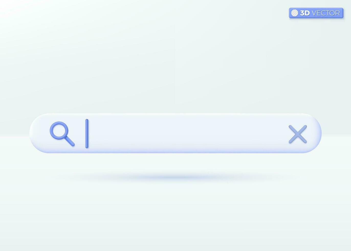 procurar Barra Projeto ícone símbolos. navegador botão para rede, navegação e procurar conceito. 3d vetor isolado ilustração Projeto. desenho animado pastel mínimo estilo. você pode usava para Projeto ux, interface do usuário, impressão de Anúncios.