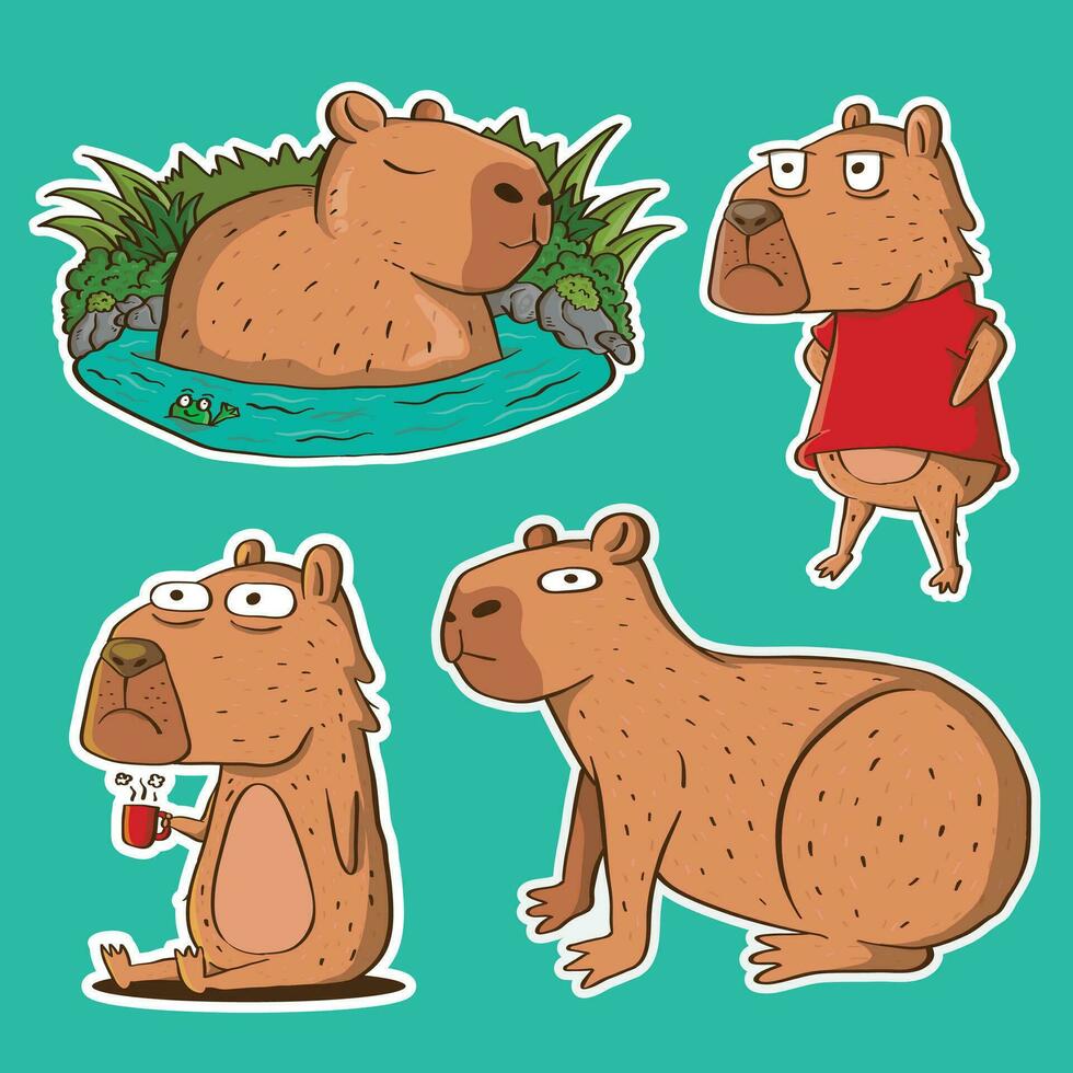 fofa ilustração do capivara com desapontado mão gesto meme. capivara  ilustração mascote. 28272459 Vetor no Vecteezy