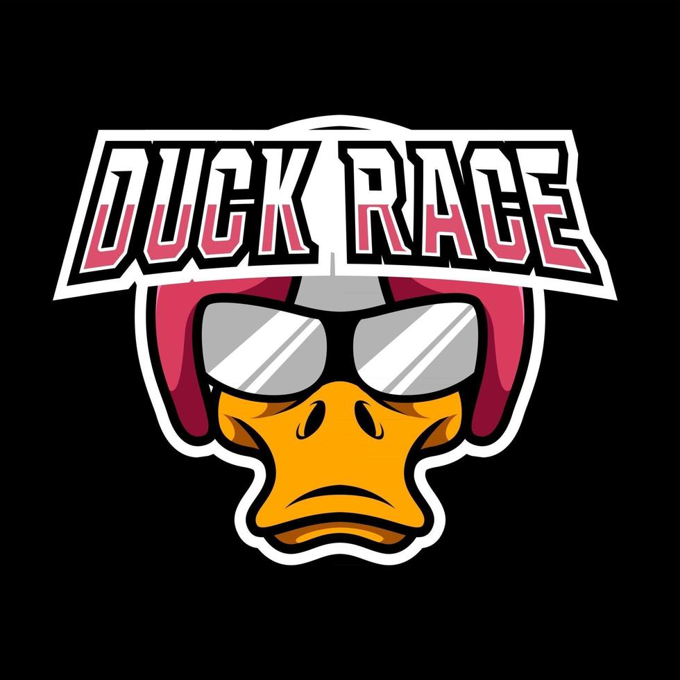 Angry duck rider, mascote, logotipo, jogo esport, modelo, para, streamer squad team club vetor