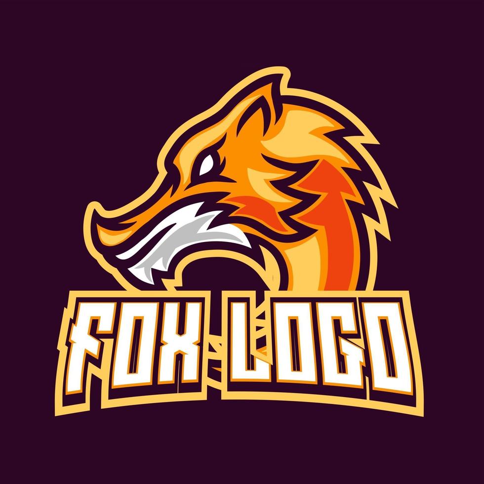 modelo de vetor de design de logotipo de mascote fox gaming para equipe esportiva