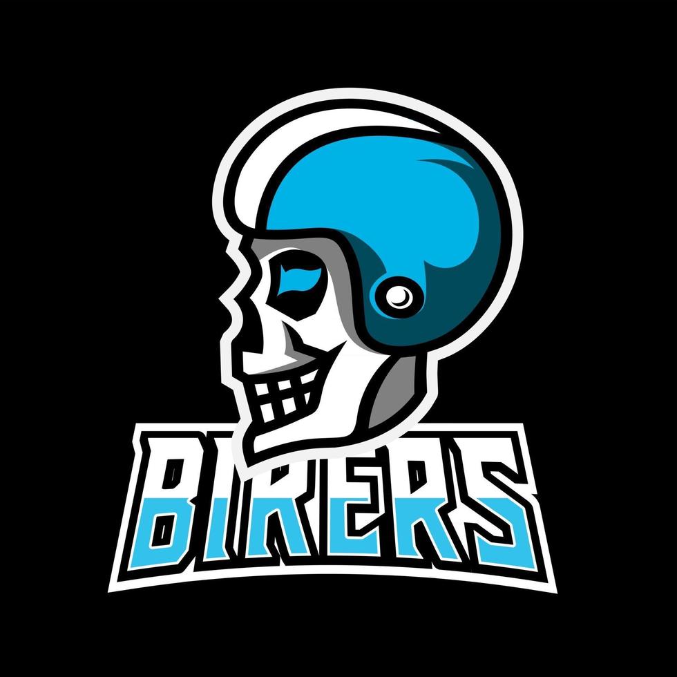 Modelo de logotipo esporte de jogo esportivo mascote de moto moto cave para clube de equipe streamer squad vetor