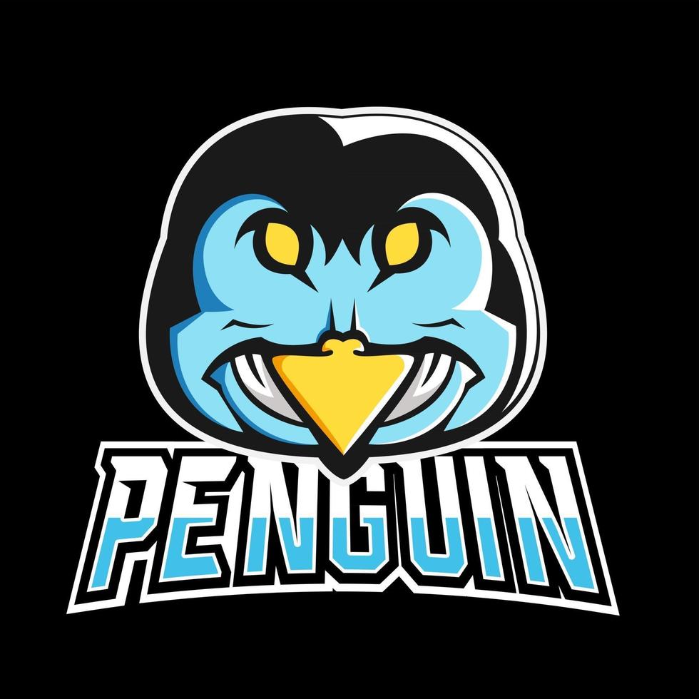 modelo de logotipo do mascote de esporte ou jogo esportivo pinguim, para sua equipe vetor