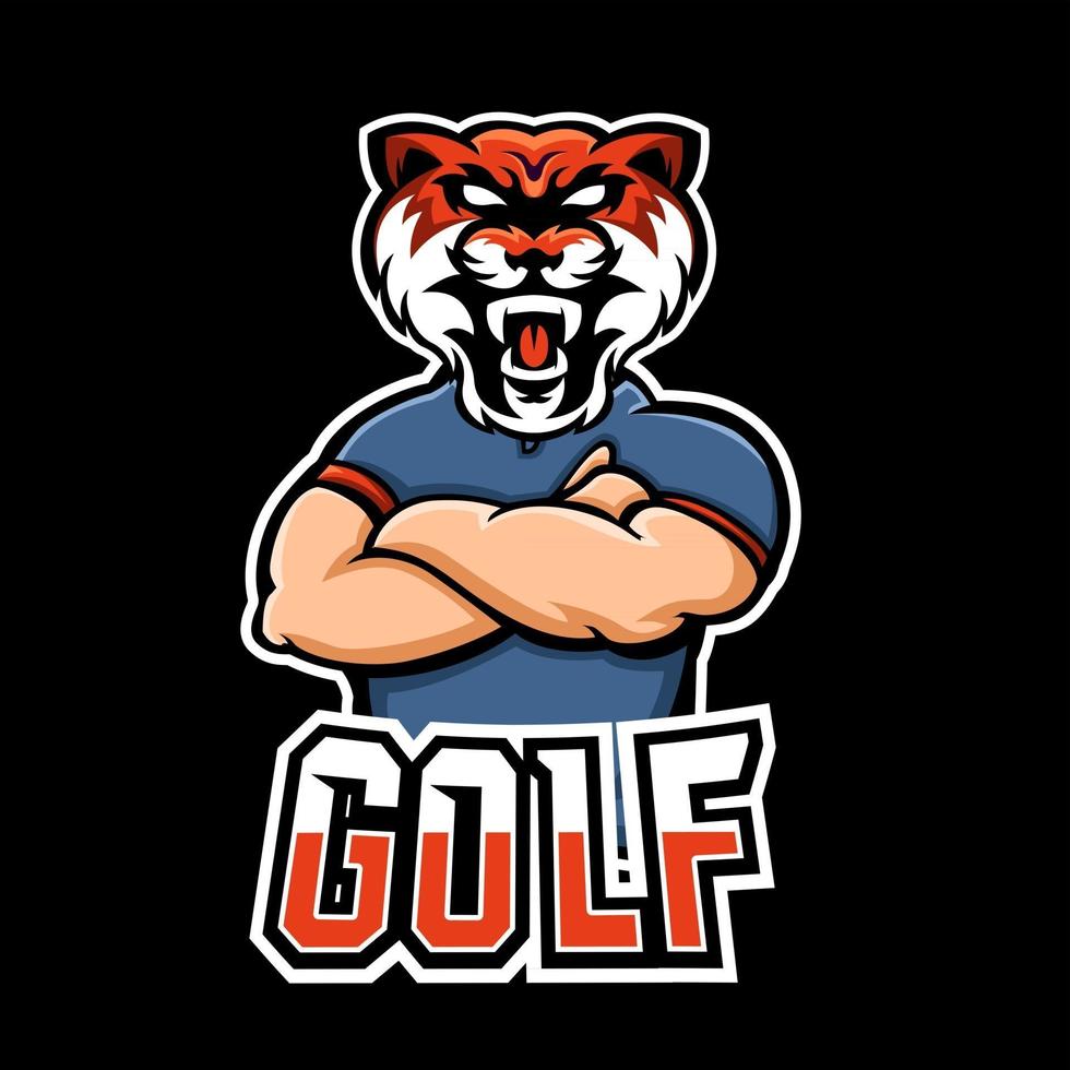 modelo de logotipo de mascote de esporte de golfe ou esport gaming, para sua equipe vetor